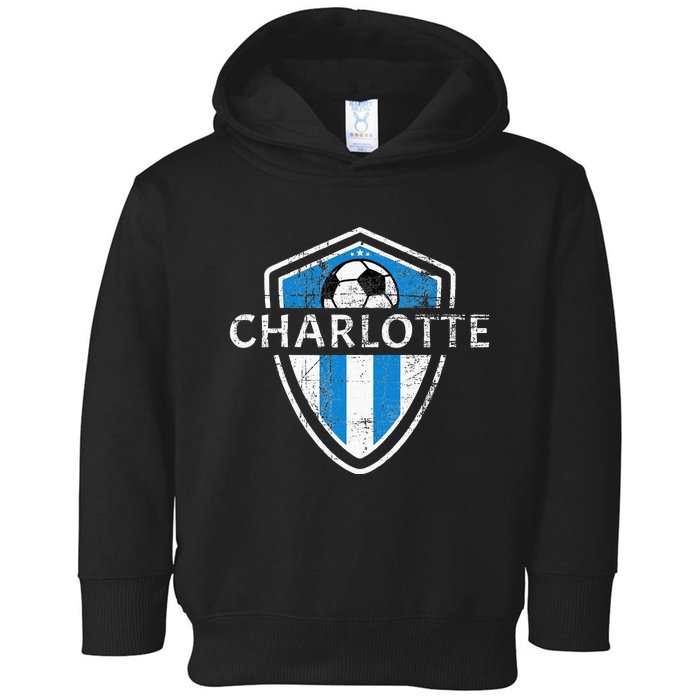 Charlotte 704 Jersey Fan Badge Distressed Toddler Hoodie