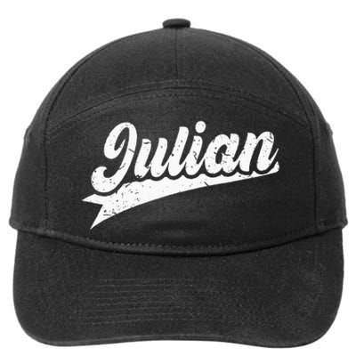 Classic 70s Retro Name Julian 7-Panel Snapback Hat