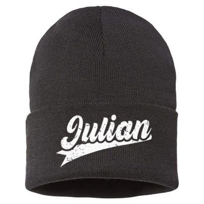 Classic 70s Retro Name Julian Sustainable Knit Beanie