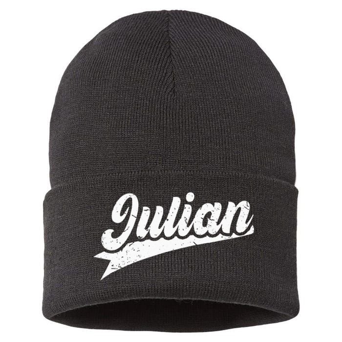 Classic 70s Retro Name Julian Sustainable Knit Beanie