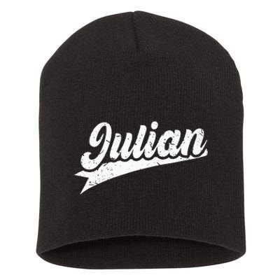 Classic 70s Retro Name Julian Short Acrylic Beanie