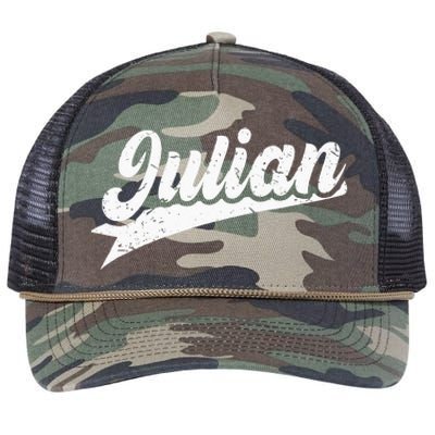 Classic 70s Retro Name Julian Retro Rope Trucker Hat Cap