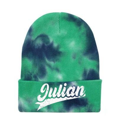 Classic 70s Retro Name Julian Tie Dye 12in Knit Beanie