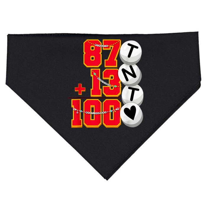 Cute 87 + 13 = 100 Days Of School Tl 100th Day Of School USA-Made Doggie Bandana