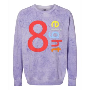 Cool 8th Birthday Gift Eight Years Old &S 8th Bday Colorblast Crewneck Sweatshirt