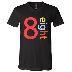 Cool 8th Birthday Gift Eight Years Old &S 8th Bday V-Neck T-Shirt