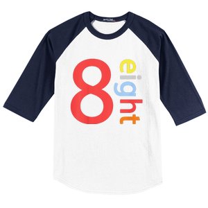 Cool 8th Birthday Gift Eight Years Old &S 8th Bday Baseball Sleeve Shirt