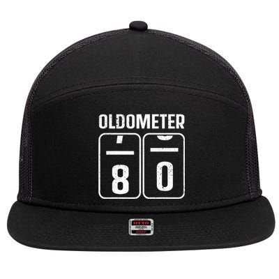 Cool 80th Birthday Art 80th Birthday Gag Joke 7 Panel Mesh Trucker Snapback Hat