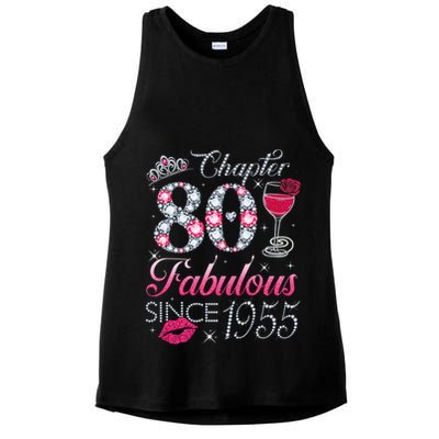 Chapter 80 Fabulous Since 1945 80Th Birthday Ladies PosiCharge Tri-Blend Wicking Tank