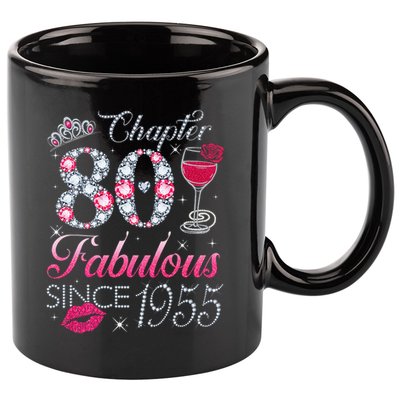 Chapter 80 Fabulous Since 1945 80Th Birthday 11oz C Handle Ceramic Mug