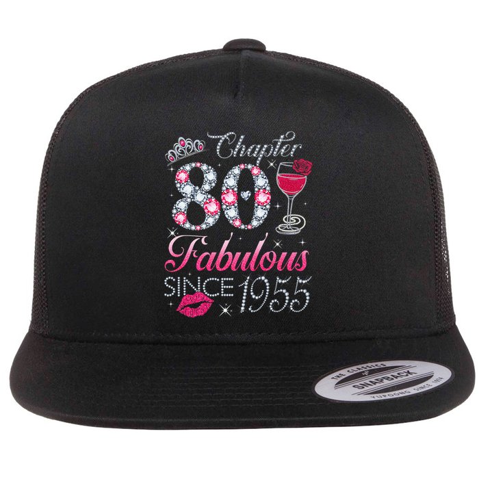Chapter 80 Fabulous Since 1945 80Th Birthday Flat Bill Trucker Hat