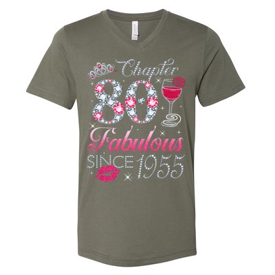 Chapter 80 Fabulous Since 1945 80Th Birthday V-Neck T-Shirt