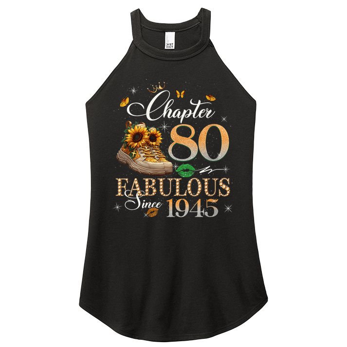 Chapter 80 Fabulous Since 1945 80th Birthday Queen Diamond Women's Perfect Tri Rocker Tank