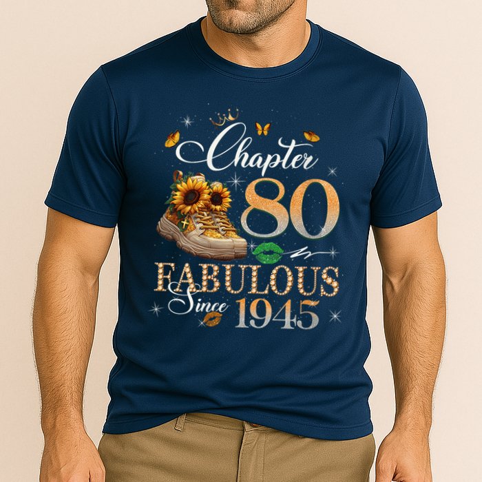 Chapter 80 Fabulous Since 1945 80th Birthday Queen Diamond Cooling Performance Crew T-Shirt