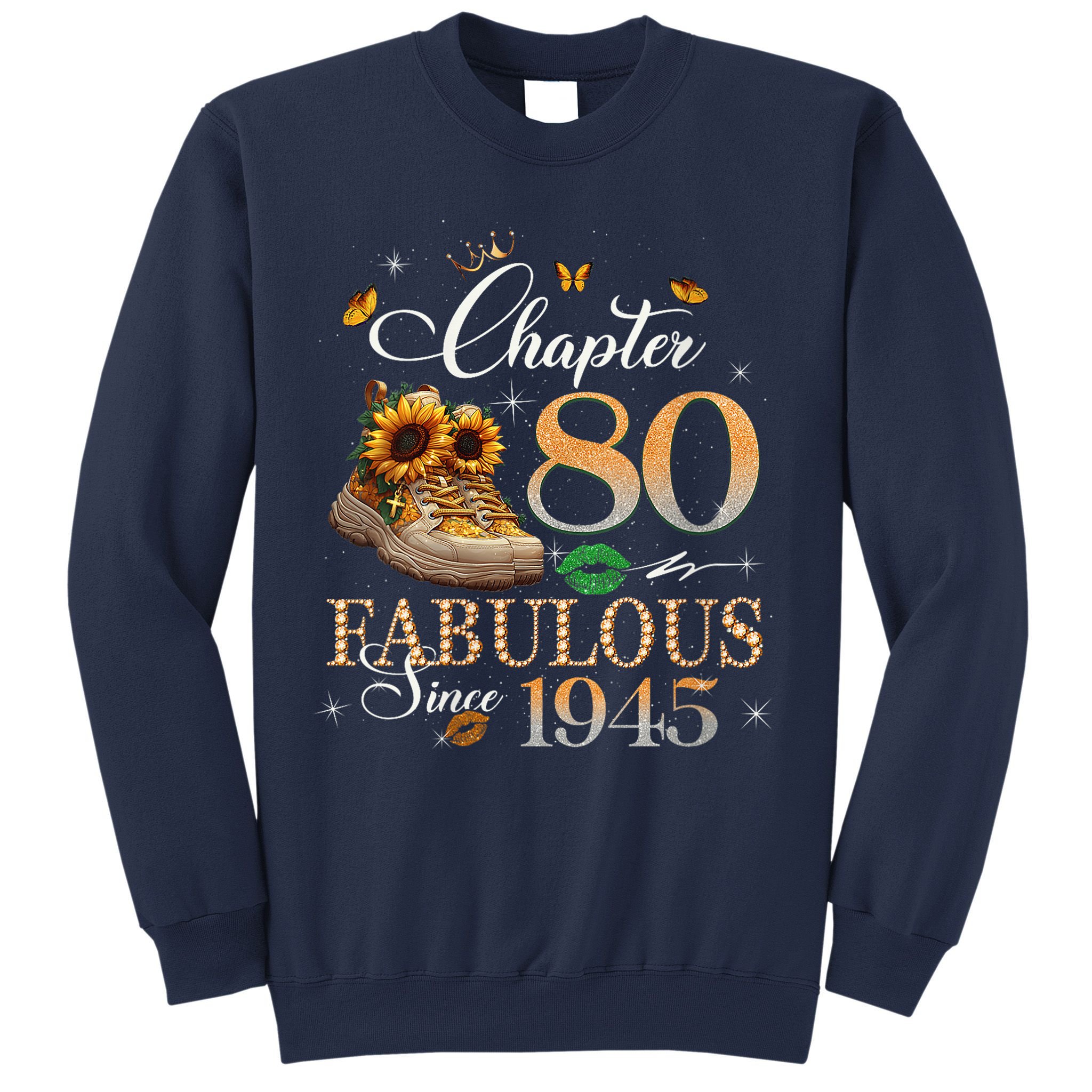 Chapter 80 Fabulous Since 1945 80th Birthday Queen Diamond Sweatshirt