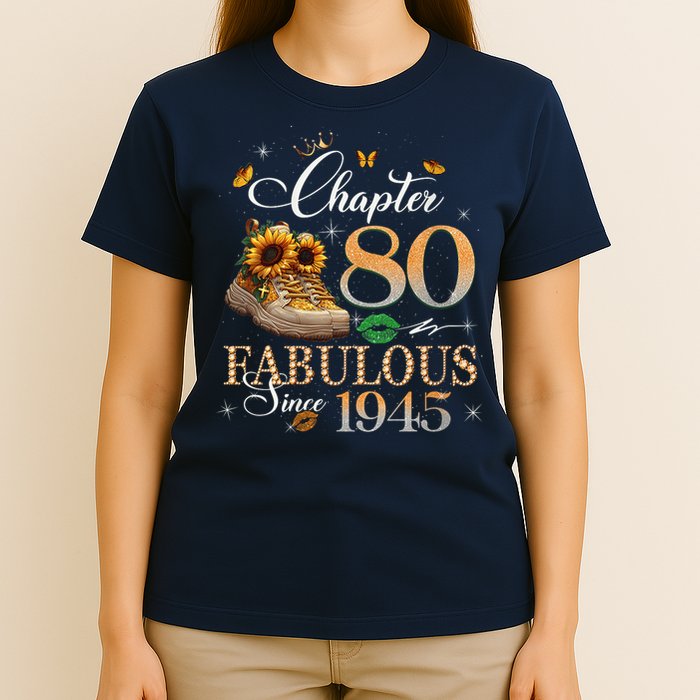 Chapter 80 Fabulous Since 1945 80th Birthday Queen Diamond T-Shirt