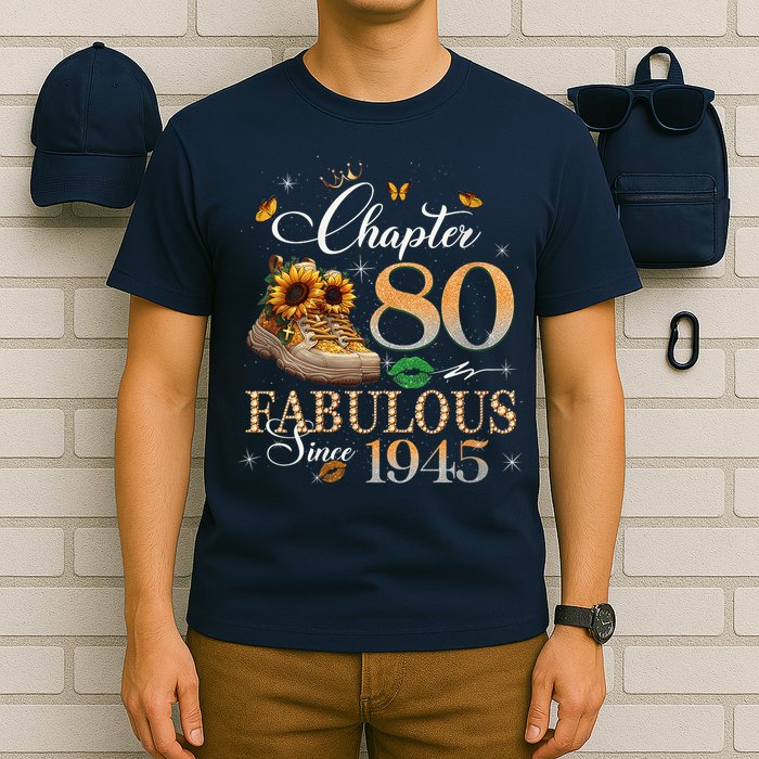 Chapter 80 Fabulous Since 1945 80th Birthday Queen Diamond T-Shirt