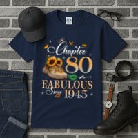Chapter 80 Fabulous Since 1945 80th Birthday Queen Diamond Tall T-Shirt