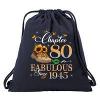 Chapter 80 Fabulous Since 1945 80th Birthday Queen Diamond Drawstring Bag