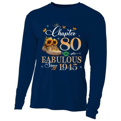 Chapter 80 Fabulous Since 1945 80th Birthday Queen Diamond Cooling Performance Long Sleeve Crew