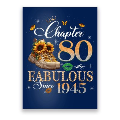 Chapter 80 Fabulous Since 1945 80th Birthday Queen Diamond Poster