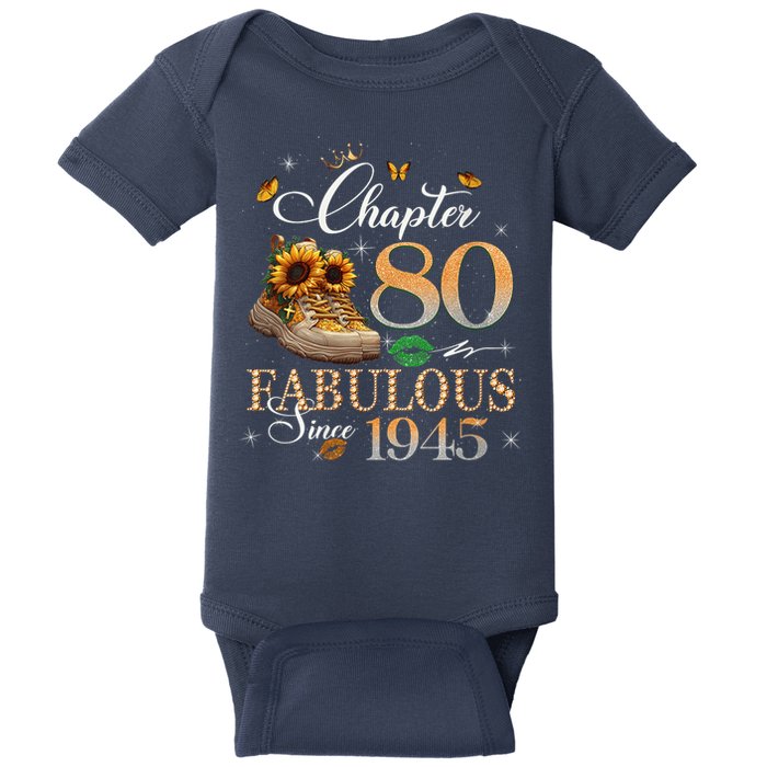 Chapter 80 Fabulous Since 1945 80th Birthday Queen Diamond Baby Bodysuit
