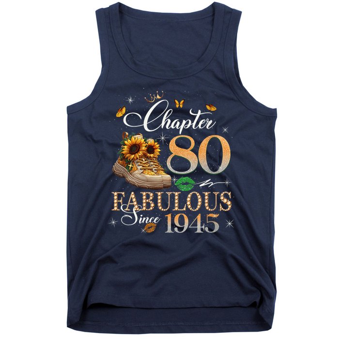 Chapter 80 Fabulous Since 1945 80th Birthday Queen Diamond Tank Top