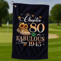 Chapter 80 Fabulous Since 1945 80th Birthday Queen Diamond Golf Towel