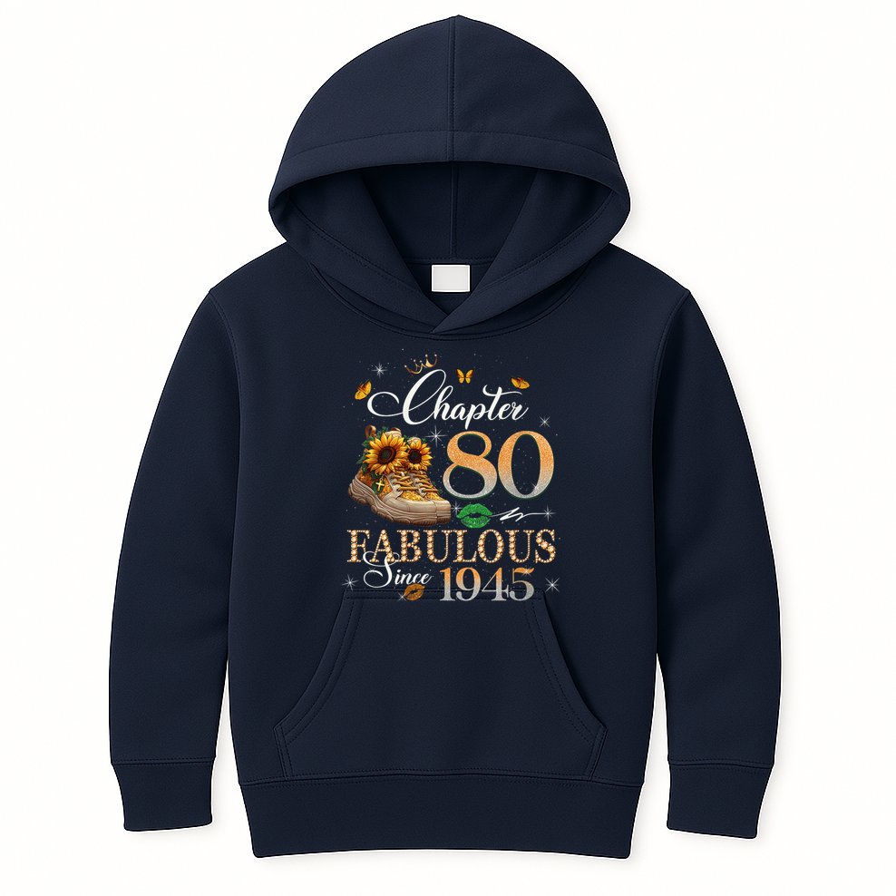 Chapter 80 Fabulous Since 1945 80th Birthday Queen Diamond Kids Hoodie