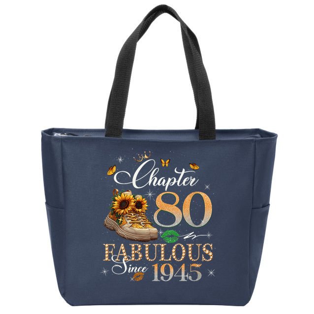 Chapter 80 Fabulous Since 1945 80th Birthday Queen Diamond Zip Tote Bag