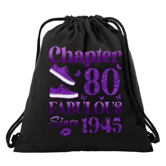 Chapter 80 Fabulous Since 1945 80Th Birthday Drawstring Bag