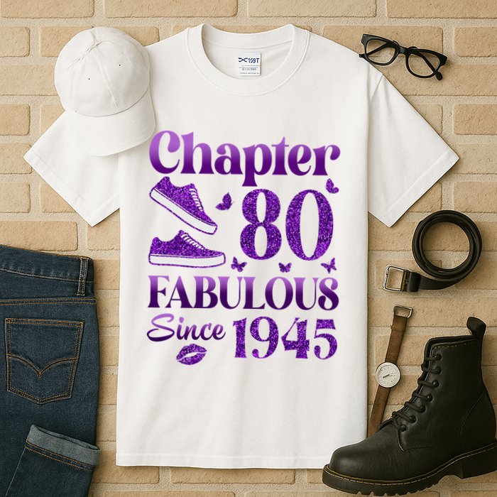 Chapter 80 Fabulous Since 1945 80Th Birthday Tall T-Shirt