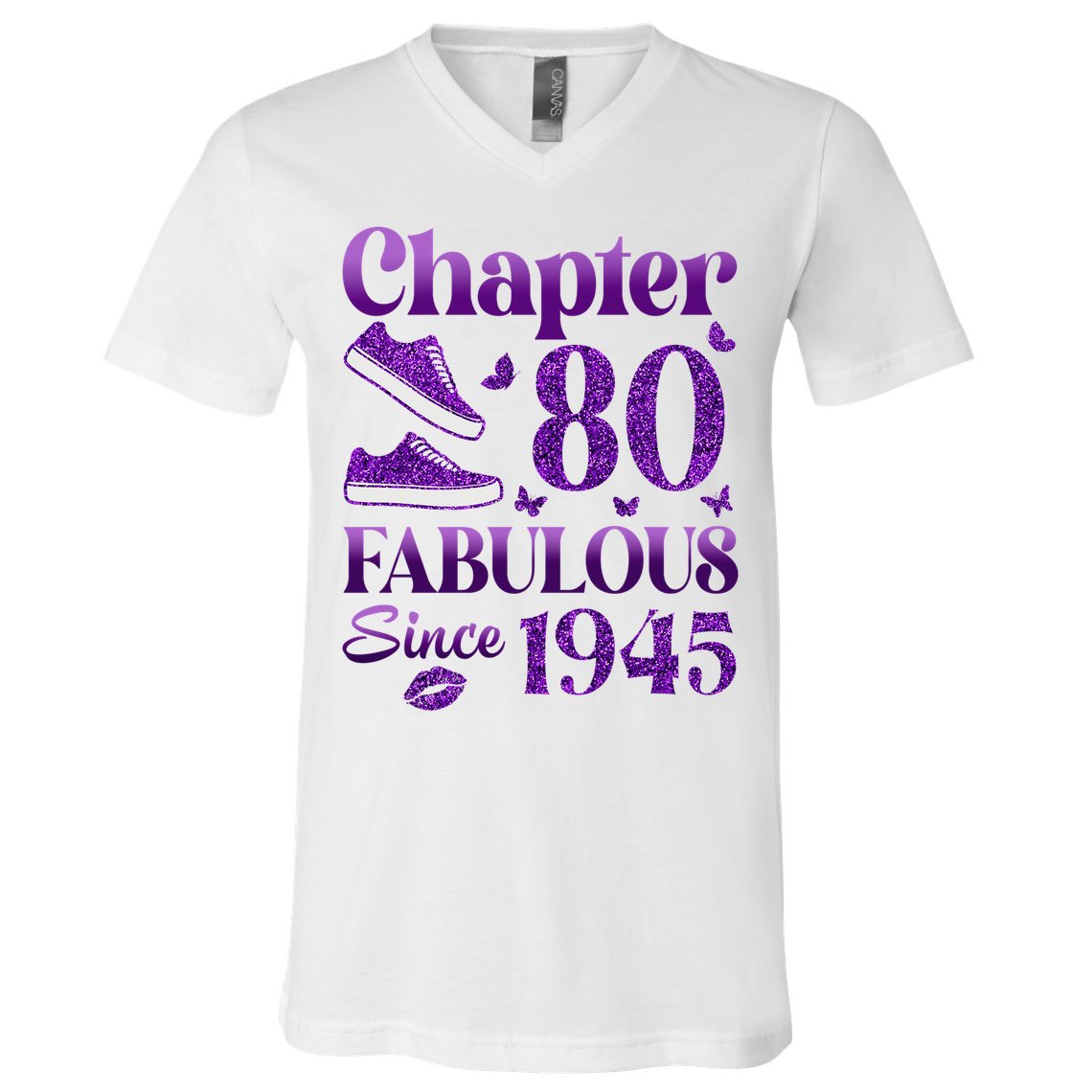 Chapter 80 Fabulous Since 1945 80Th Birthday V-Neck T-Shirt