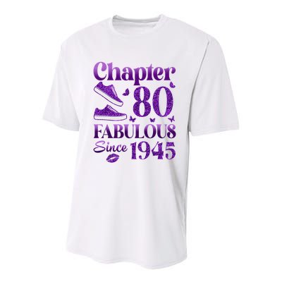 Chapter 80 Fabulous Since 1945 80Th Birthday Youth Performance Sprint T-Shirt
