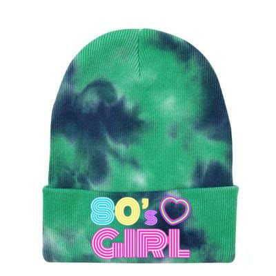 Cool 80s Girl For Women Mom 1980S Birthday Tie Dye 12in Knit Beanie