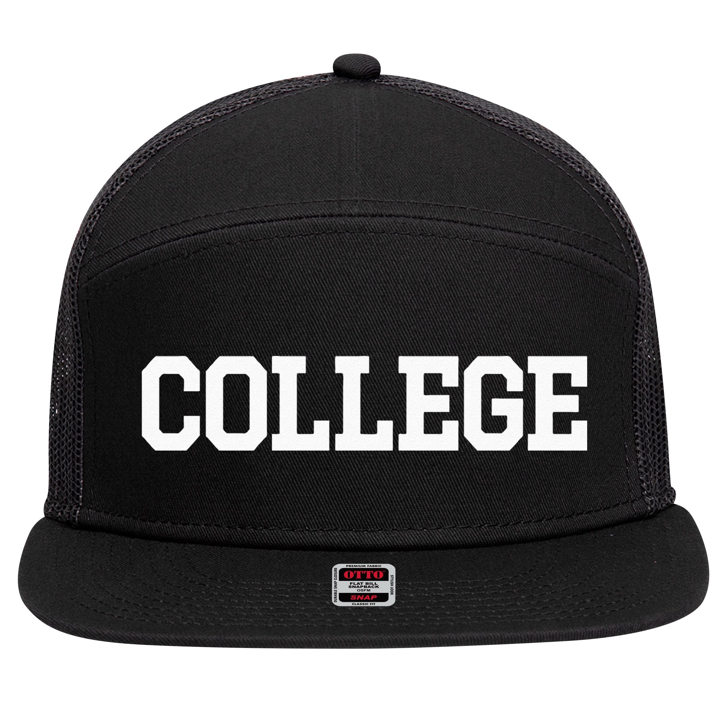 College 80s Party Animal Retro 7 Panel Mesh Trucker Snapback Hat