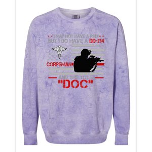 Corpsman 8404 Title Doc DD214 Gift For Corpsman Veteran Colorblast Crewneck Sweatshirt