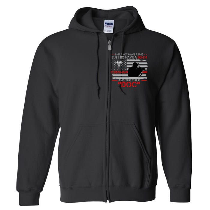 Corpsman 8404 Title Doc DD214 Gift For Corpsman Veteran Full Zip Hoodie