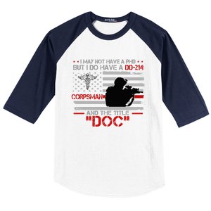 Corpsman 8404 Title Doc DD214 Gift For Corpsman Veteran Baseball Sleeve Shirt