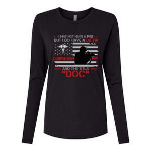 Corpsman 8404 Title Doc DD214 Gift For Corpsman Veteran Womens Cotton Relaxed Long Sleeve T-Shirt