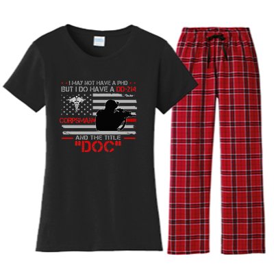 Corpsman 8404 Title Doc DD214 Gift For Corpsman Veteran Women's Flannel Pajama Set