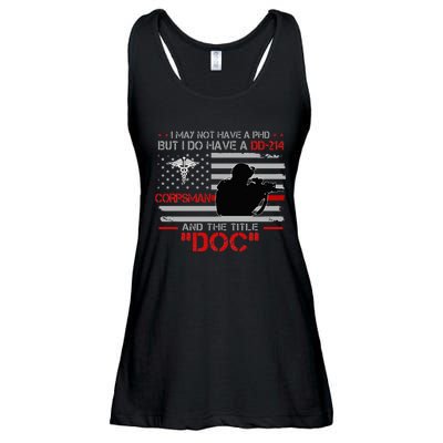 Corpsman 8404 Title Doc DD214 Gift For Corpsman Veteran Ladies Essential Flowy Tank