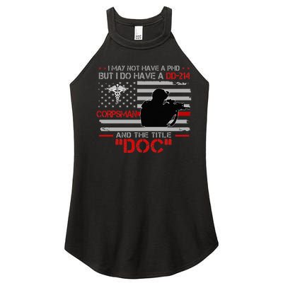 Corpsman 8404 Title Doc DD214 Gift For Corpsman Veteran Women's Perfect Tri Rocker Tank