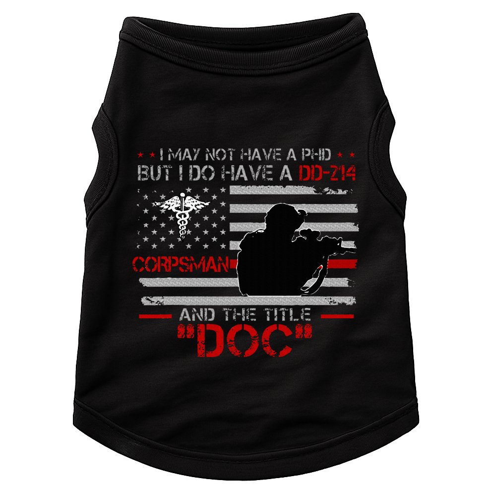 Corpsman 8404  Title Doc DD214  Gift For Corpsman Veteran Doggie Tank