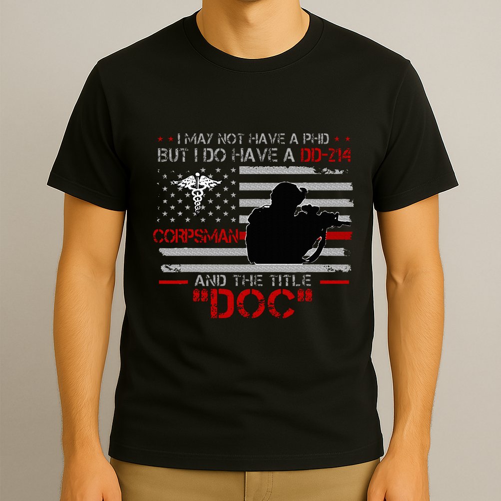 Corpsman 8404  Title Doc DD214  Gift For Corpsman Veteran T-Shirt