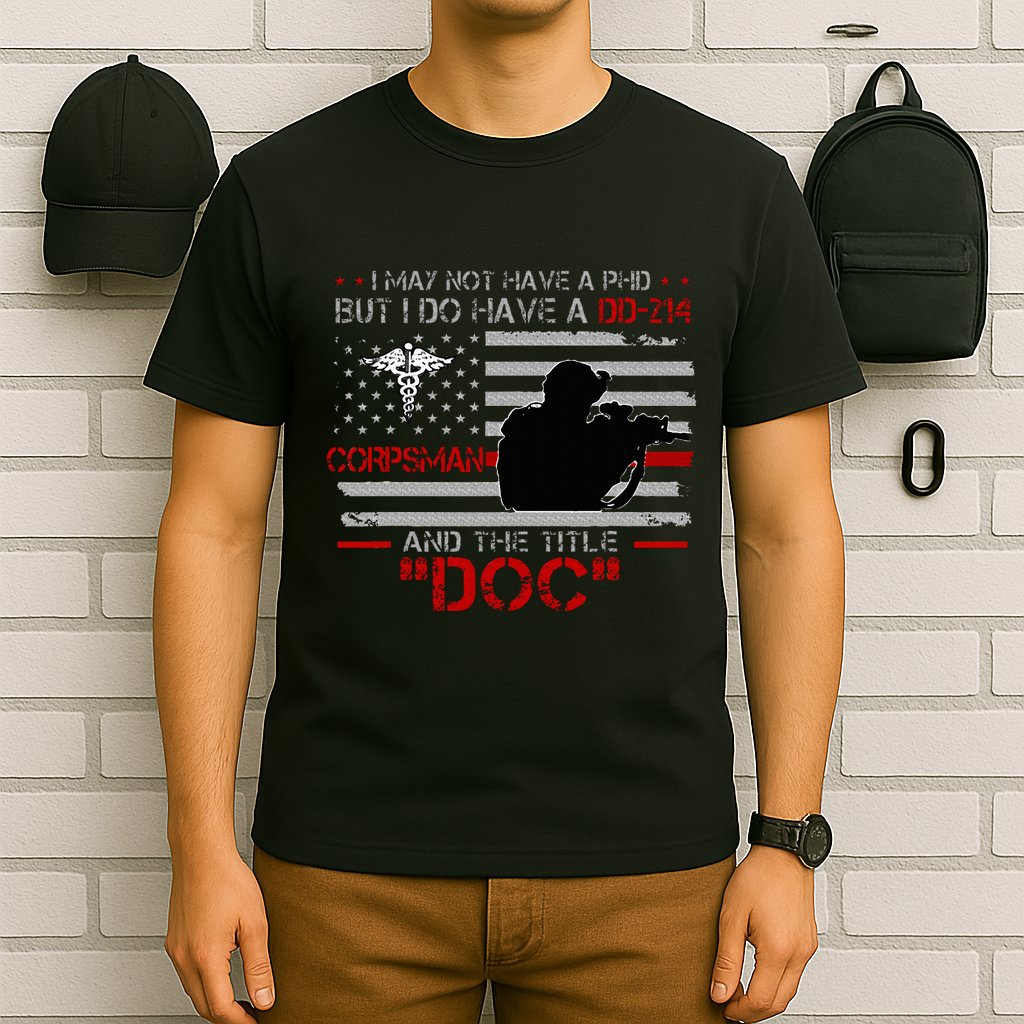 Corpsman 8404  Title Doc DD214  Gift For Corpsman Veteran T-Shirt