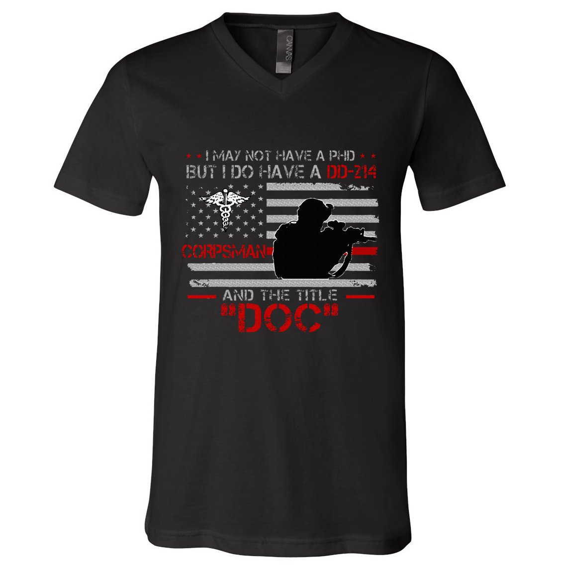 Corpsman 8404  Title Doc DD214  Gift For Corpsman Veteran V-Neck T-Shirt