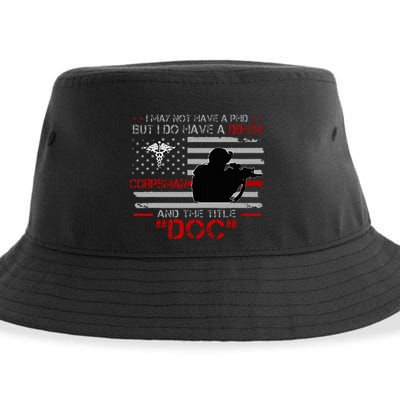 Corpsman 8404  Title Doc DD214  Gift For Corpsman Veteran Sustainable Bucket Hat
