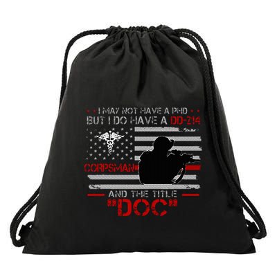 Corpsman 8404  Title Doc DD214  Gift For Corpsman Veteran Drawstring Bag
