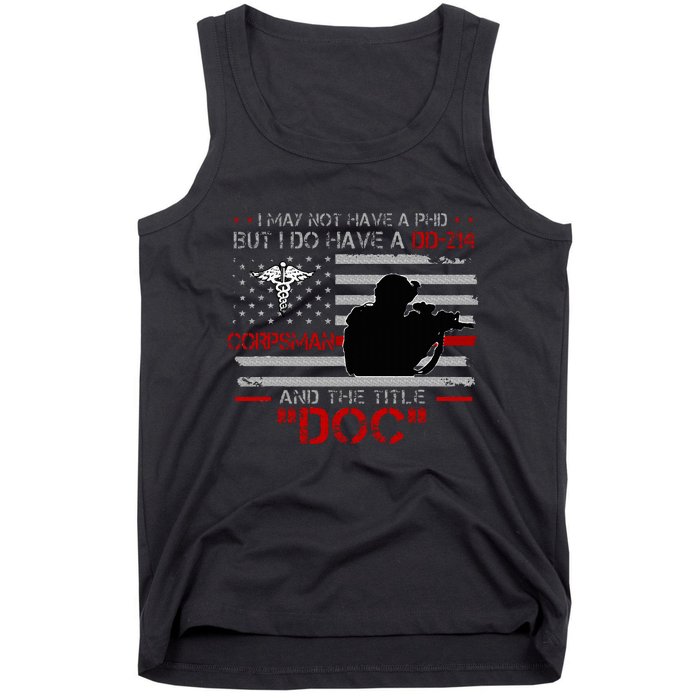 Corpsman 8404  Title Doc DD214  Gift For Corpsman Veteran Tank Top